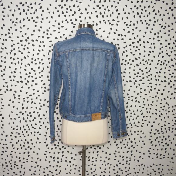 Lauren Jeans Co. Ralph Lauren Medium Wash Denim Button Front Jean Jacket - Picture 5 of 8